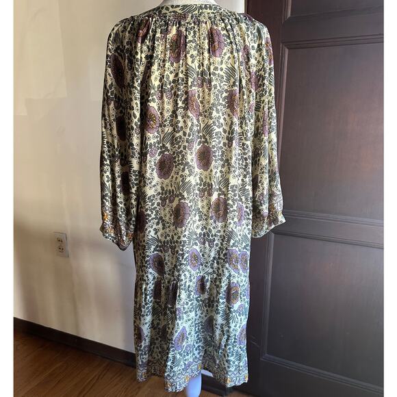 NATALIE MARTIN | Stevie Mini Swing Dress - Vintage Floral  Sand | Size Small - Picture 4 of 10